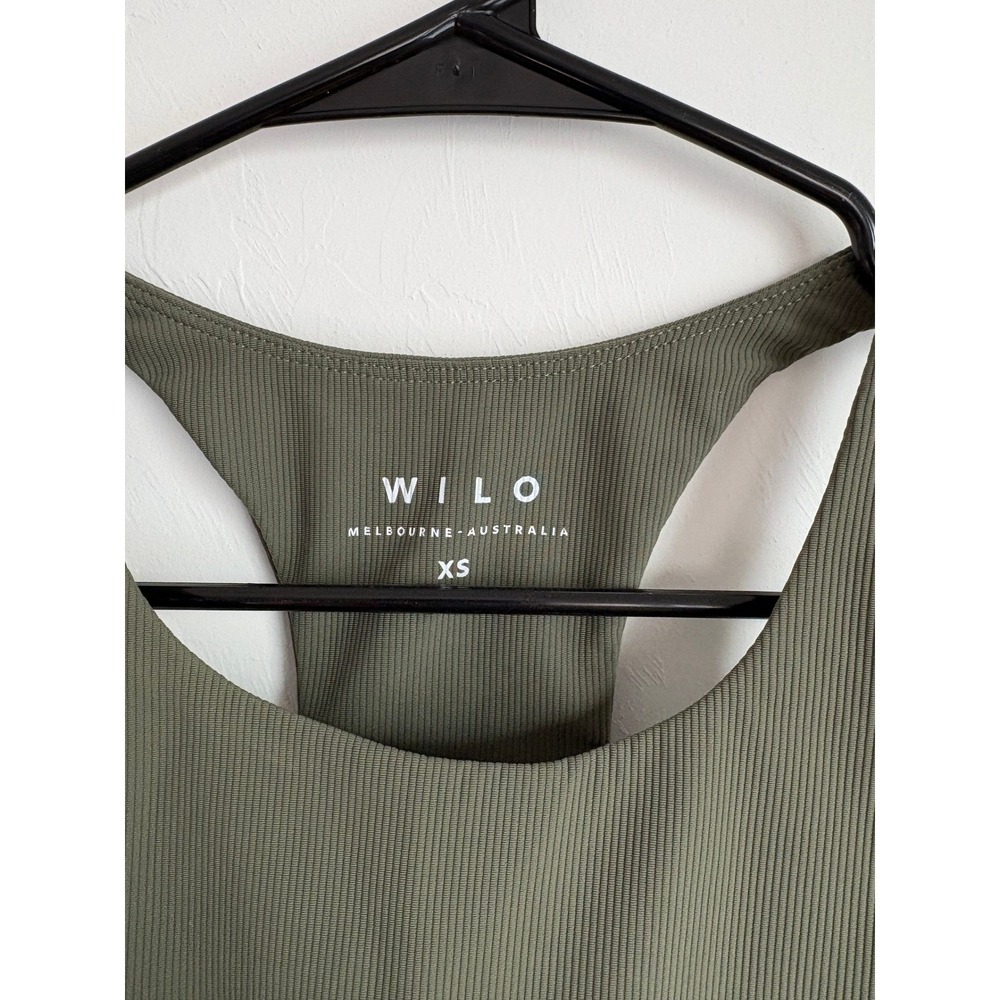 Wilo The Label Base Ribbed Longline Racerback Sports Bra Athleisure Yoga Workout - Picture 4 of 6